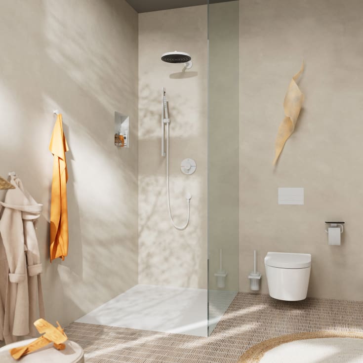Hansgrohe ShowerSelect Comfort S dusjtermostat, med 2 uttak, matt hvit