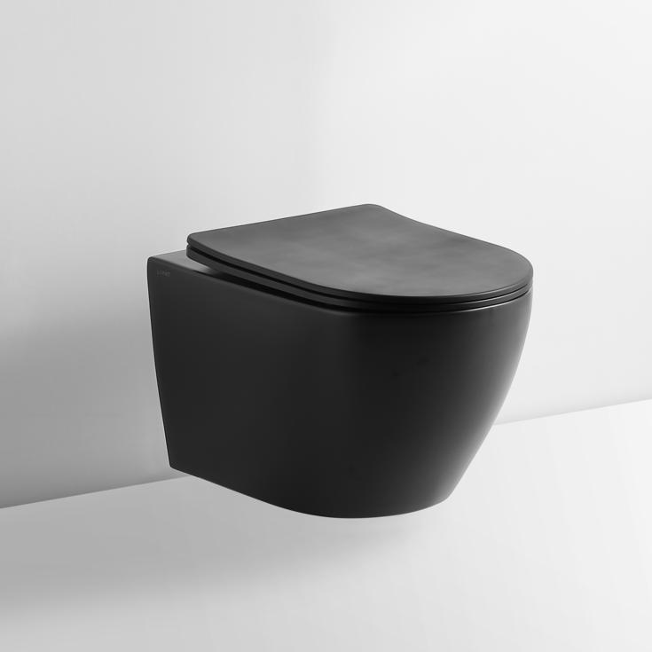 Lavabo Studio væghængt toilet, uden skyllekant, mat sort