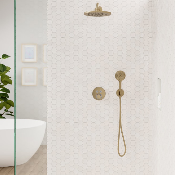 Hansgrohe FixFit S slanguttag, borstad brons