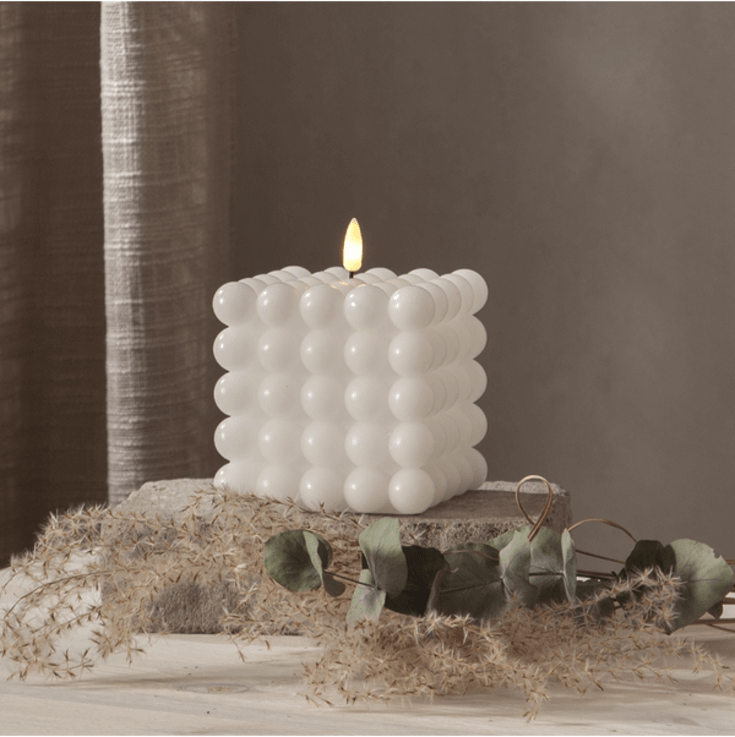 12 st Star Trading Flamme Dot Bubble LED stearinljus, vit