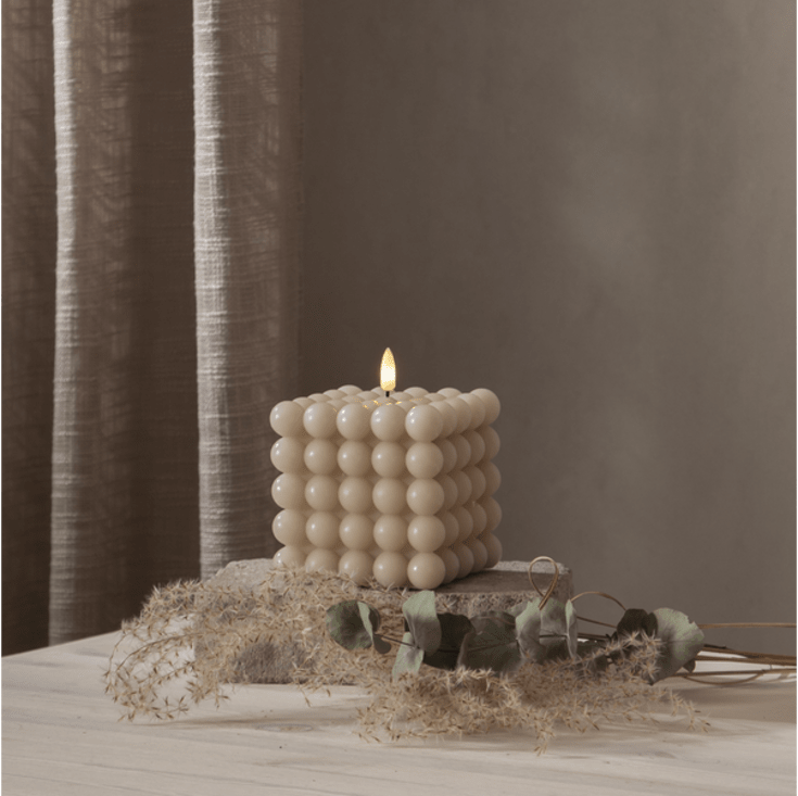 12 st Star Trading Flamme Dot Bubble LED stearinljus, beige