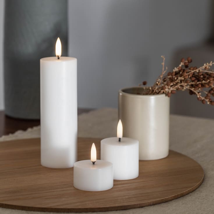 6 st Uyuni LED blockljus, batteri, vit