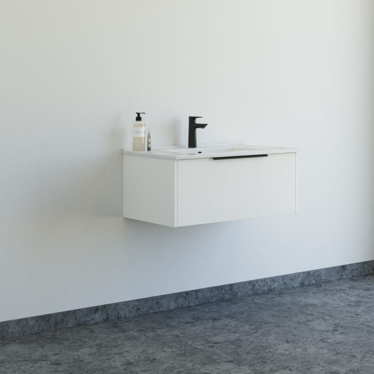 Dansani Mido+ Classic möbelpaket, 81x44 cm, randig matt vit