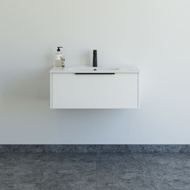 Dansani Mido+ Classic møbelpakke, 81x44 cm, stribet mat hvid