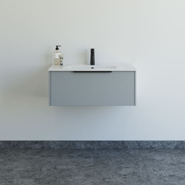 Dansani Mido+ Classic möbelpaket, 81x44 cm, randig matt ljusblå