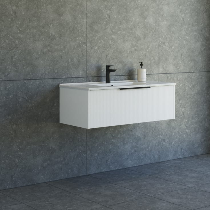 Dansani Mido+ Classic möbelpaket, 101x44 cm, randig matt vit