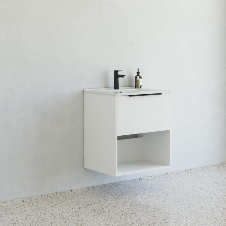 Dansani Mido+ Classic möbelpaket, 61x44 cm, randig matt vit