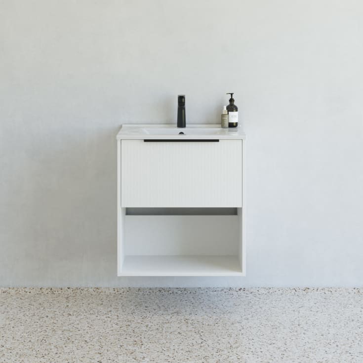 Dansani Mido+ Classic möbelpaket, 61x44 cm, randig matt vit