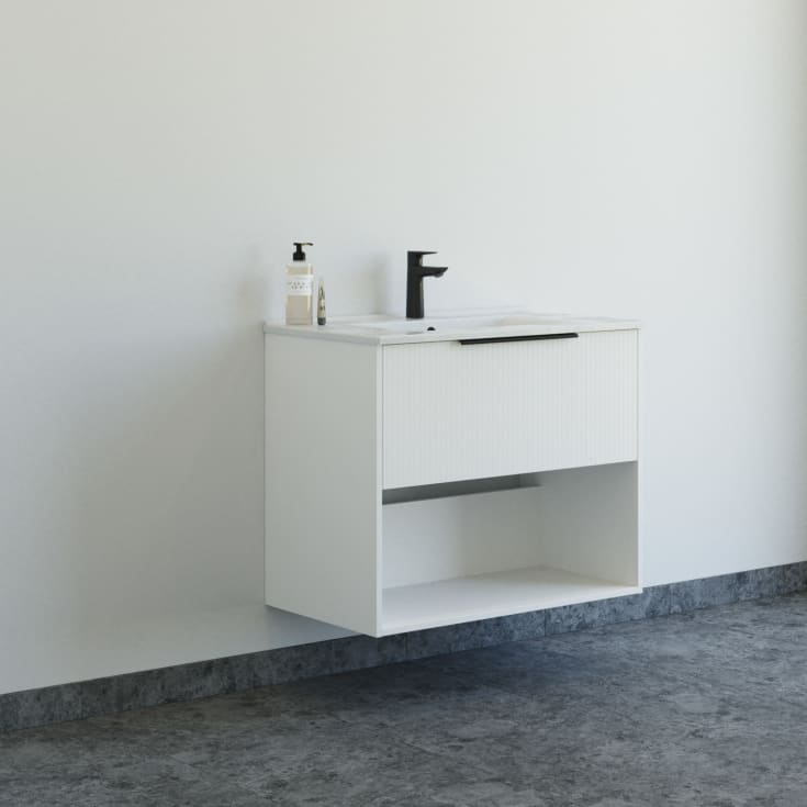 Dansani Mido+ Classic möbelpaket, 81x44 cm, randig matt vit