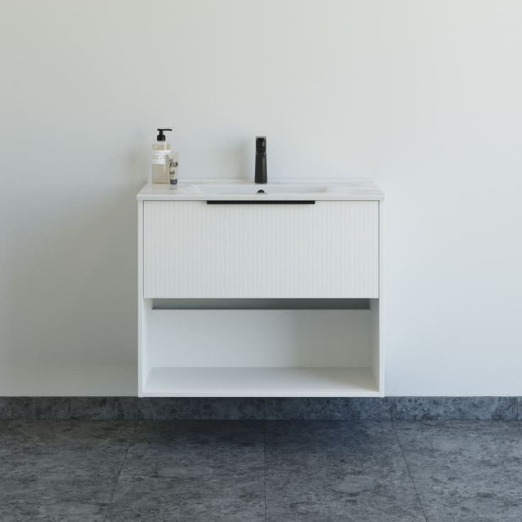 Dansani Mido+ Classic möbelpaket, 81x44 cm, randig matt vit