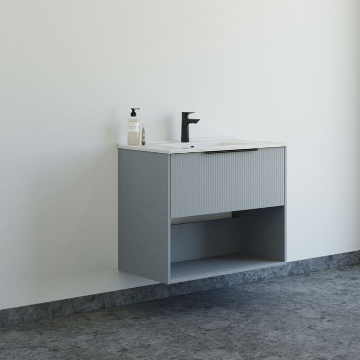 Dansani Mido+ Classic möbelpaket, 81x44 cm, randig matt ljusblÄ
