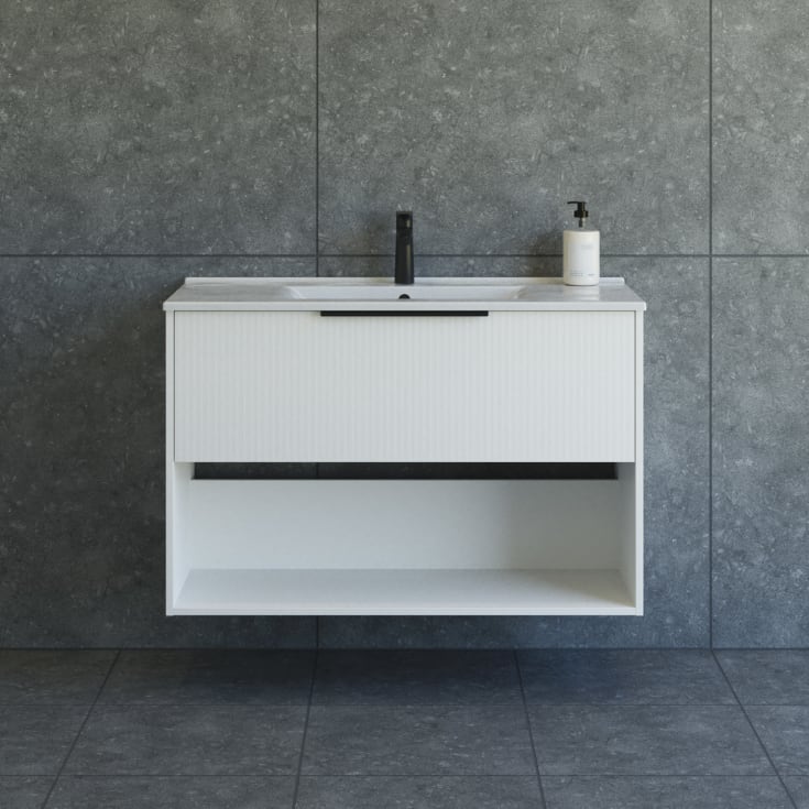 Dansani Mido+ Classic möbelpaket, 101x44 cm, randig matt vit