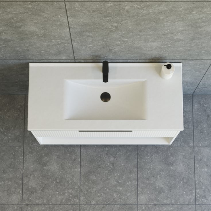 Dansani Mido+ Classic möbelpaket, 101x44 cm, randig matt vit