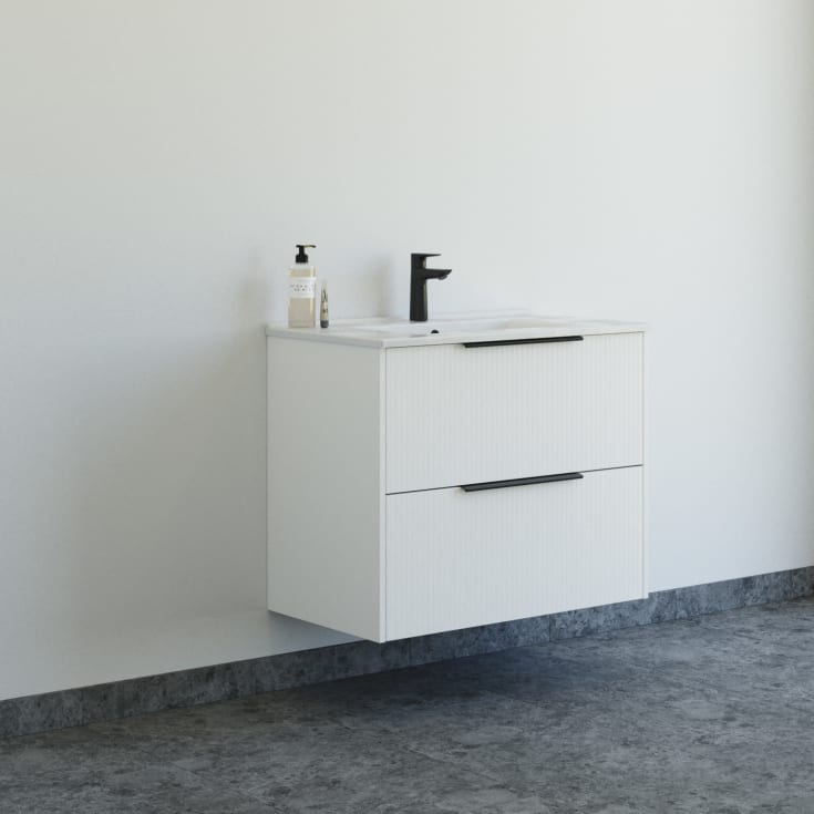 Dansani Mido+ Classic möbelpaket, 81x44 cm, randig matt vit