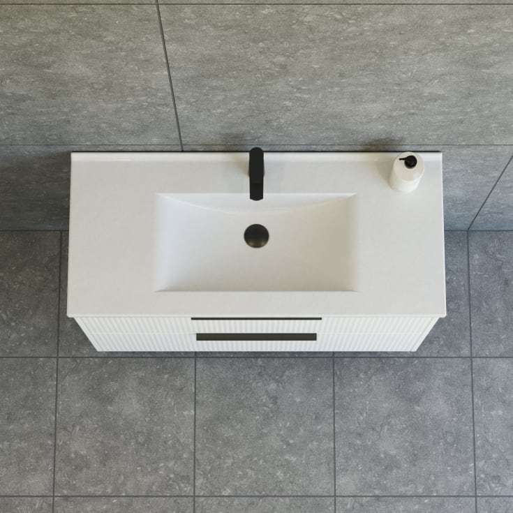 Dansani Mido+ Classic möbelpaket, 101x45,5 cm, randig matt vit
