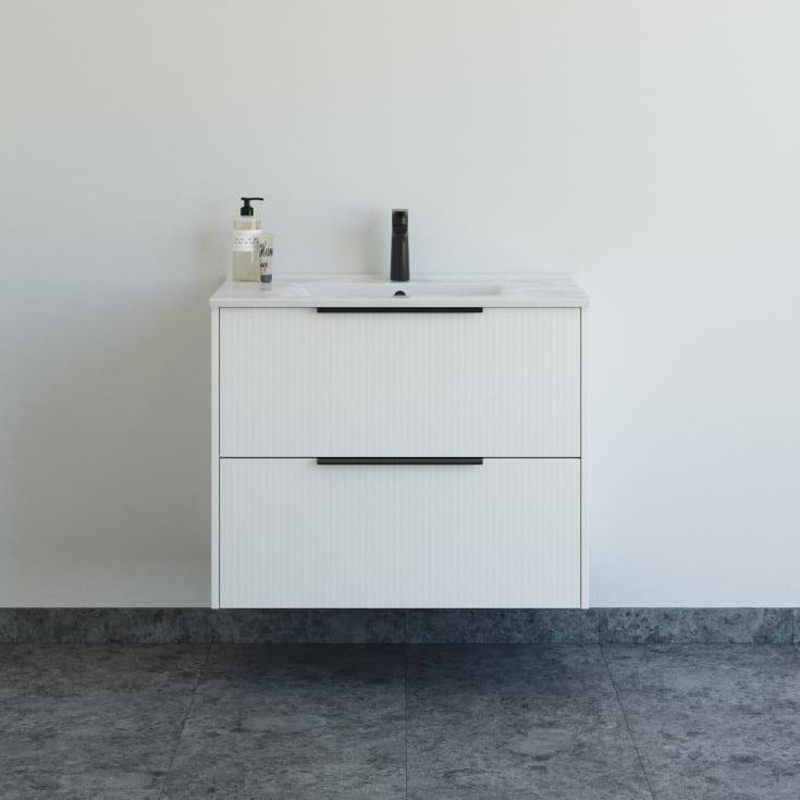 Dansani Mido+ Classic möbelpaket, 81x44 cm, randig matt vit