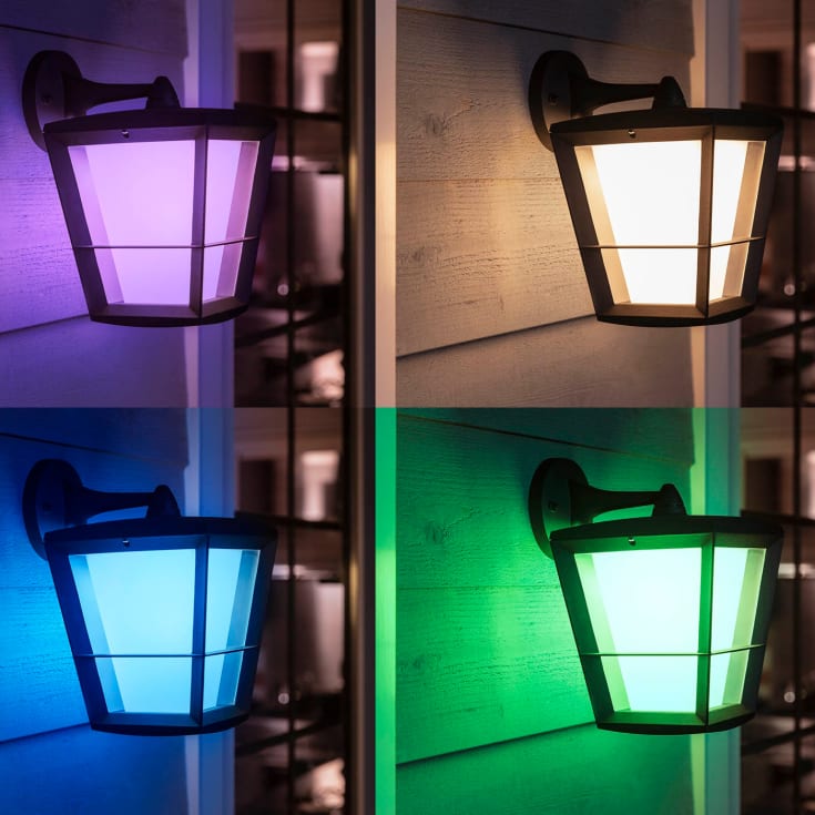 Philips Hue Econic utelys vegg, ned