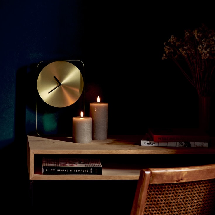 Uyuni LED blockljus, batteri, beige