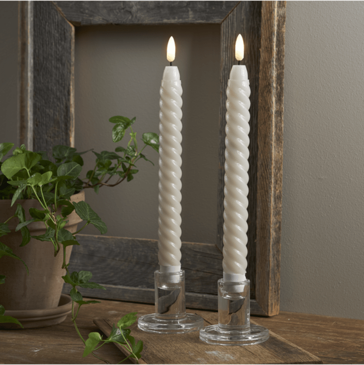 Star Trading Flamme Swirl LED kronelys, batteri, beige