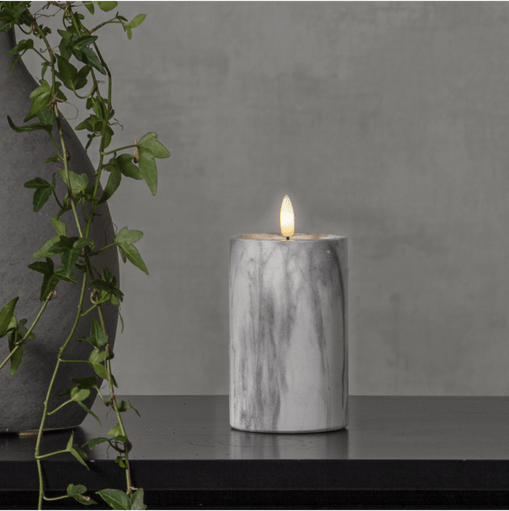 Star Trading Flamme Marble LED bloklys, batteri