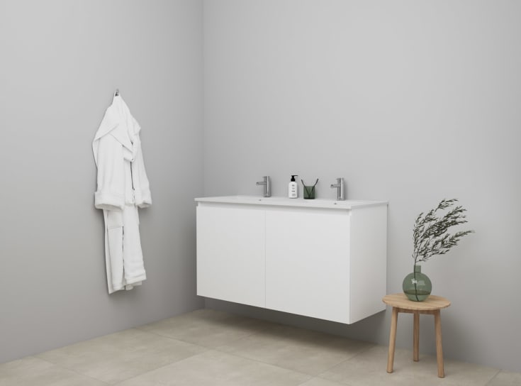 Sanibell Online møbelpakke, usamlet, 121x46 cm, mat hvid