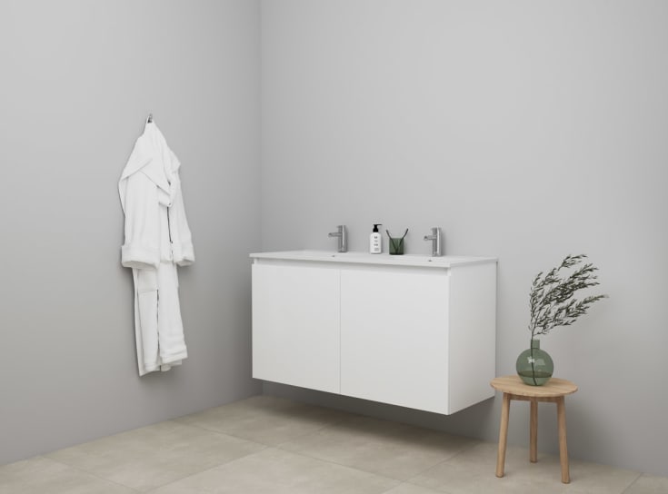 Sanibell Online møbelpakke, 121x46 cm, hvid højglans