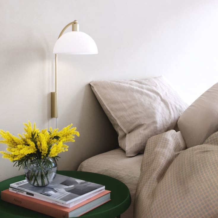 Nordlux Ellen vägglampa, opal/mässing