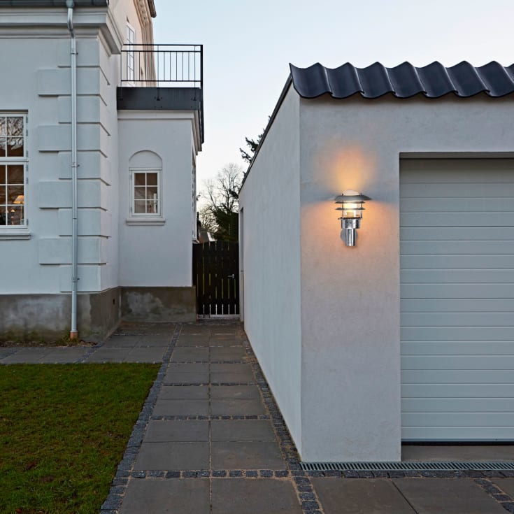 Nordlux Lønstrup 22 vägglampa utomhus, galvaniserat stål