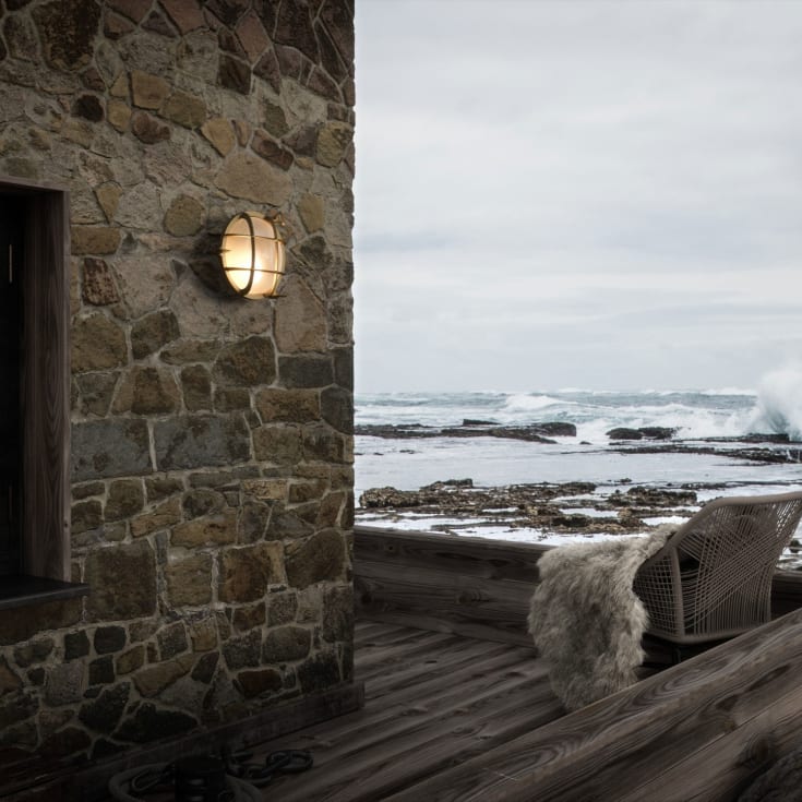 Nordlux Polperro vägglampa utomhus, mässing