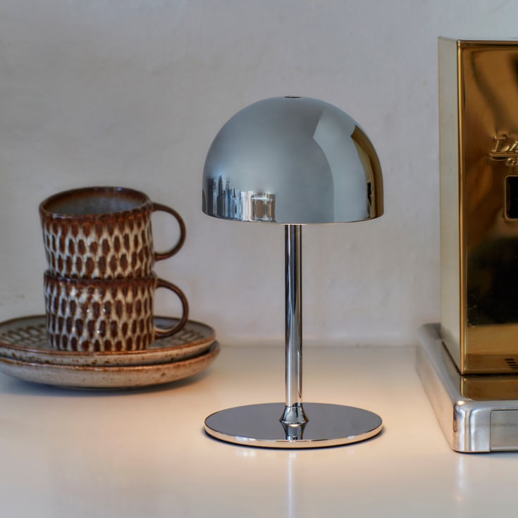 Sirius Tim uppladdningsbar bordslampa, krom, 22 cm