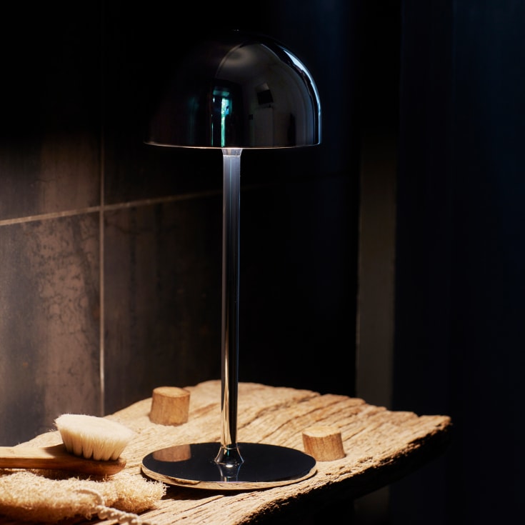 Sirius Tim genopladelig bordlampe, sort nikkel, 30 cm