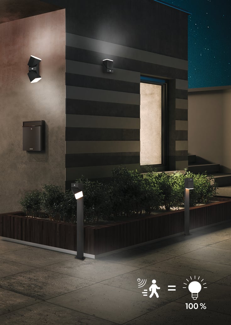 Trio Lighting Avon utelys vegg med sensor