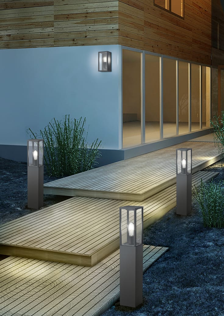 Trio Lighting Garonne utelys vegg, antrasitt