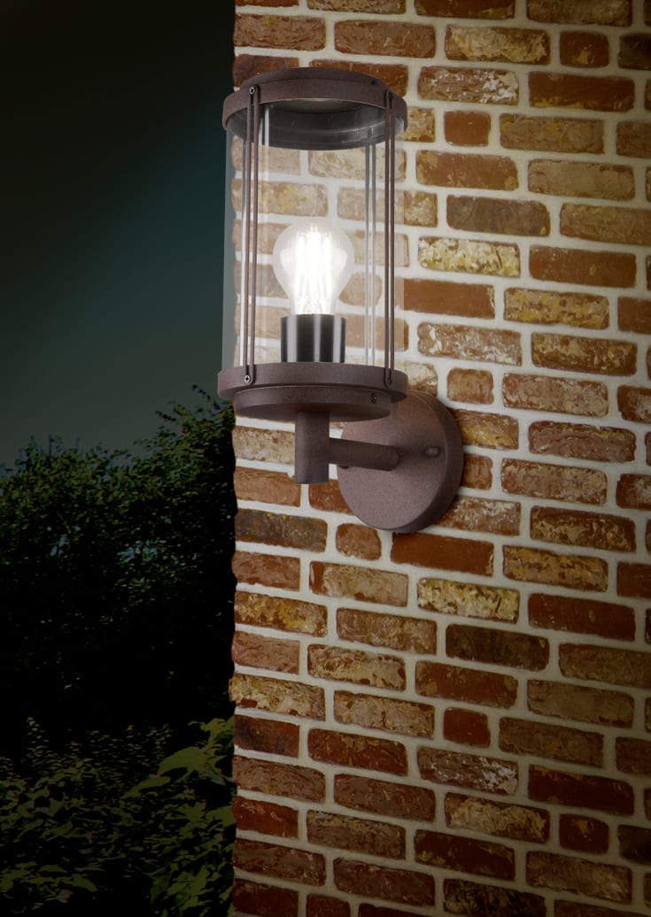 Trio Lighting Tanaro utelys vegg, rust
