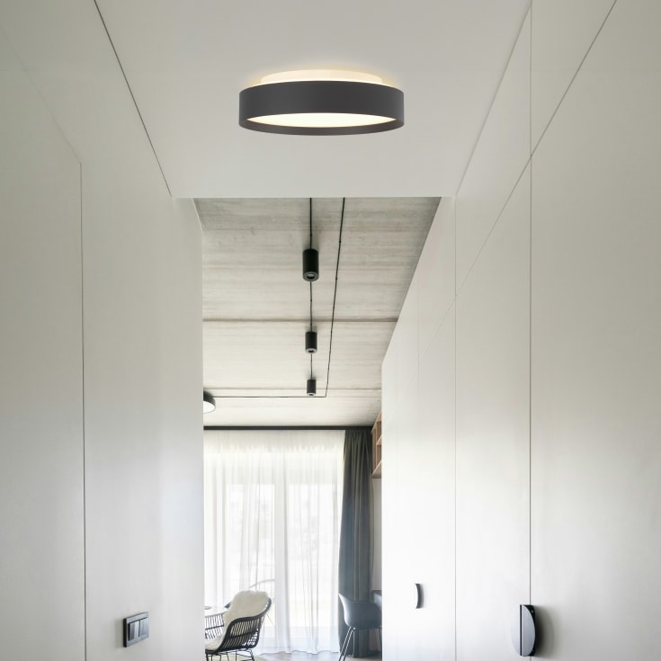 Halo Design Backlight Full plafond, svart, Ø50 cm