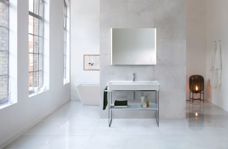 Duravit DuraSquare metallkonsoll, gulvstående, krom