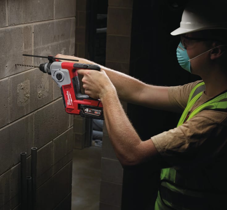 Milwaukee M18 BH-0 kompakt SDS+ borehammer, u. batteri