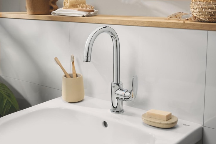 Grohe Swift tvättställsblandare, kallstart, krom