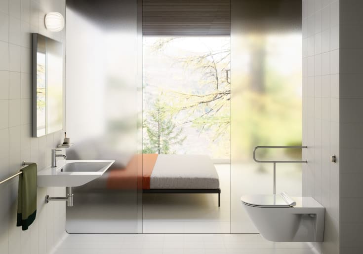 GSI Community væghængt toilet, uden skyllekant, rengøringsvenlig, hvid