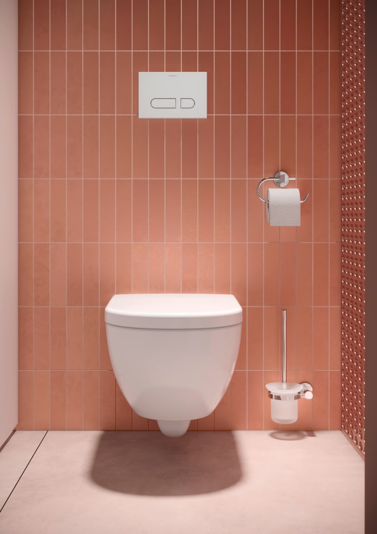 Duravit D-Code væghængt toilet, uden skyllekant, hvid