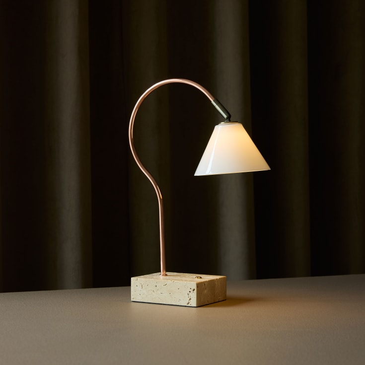 Halo Design Question uppladningsbar bordslampa, koppar/mässing