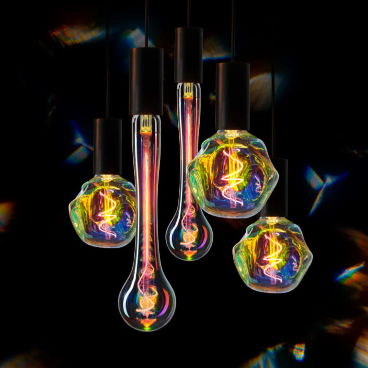 6 stk Unison Rainbow Drop E27 globepære, 1800K, 4W