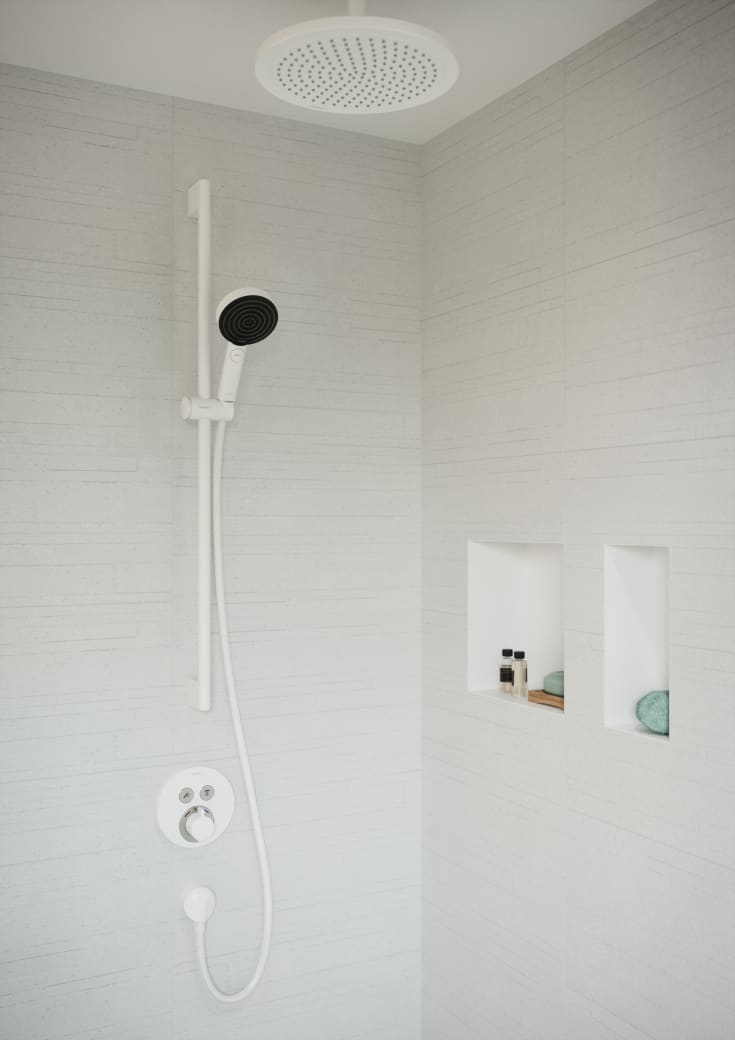 Hansgrohe Pulsify Select S Relaxation brusesæt, vandbesparende, mat hvid