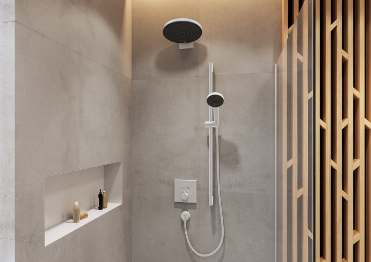 Hansgrohe Pulsify Select S Relaxation brusesæt, vandbesparende, mat hvid