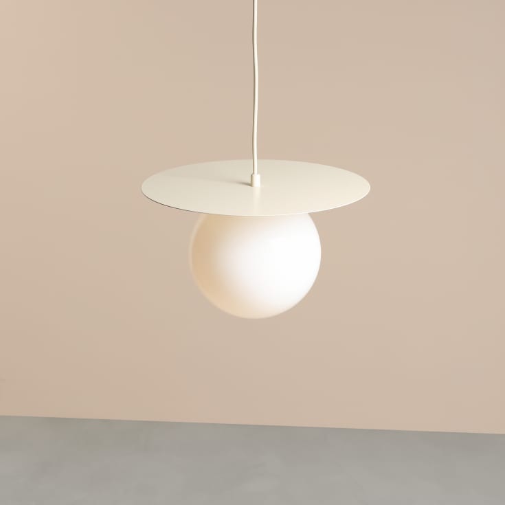 Aldex Loop pendellampa, Ø20 cm, kräm