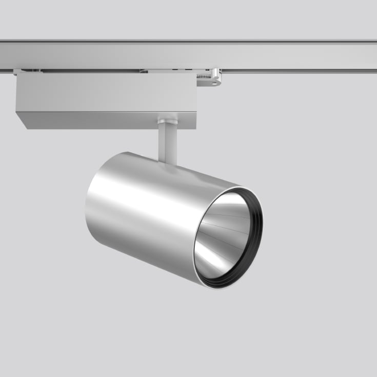 Deecos S Maxi, 3F rail spot 63W, 8200 lm, 930, silver On/Off