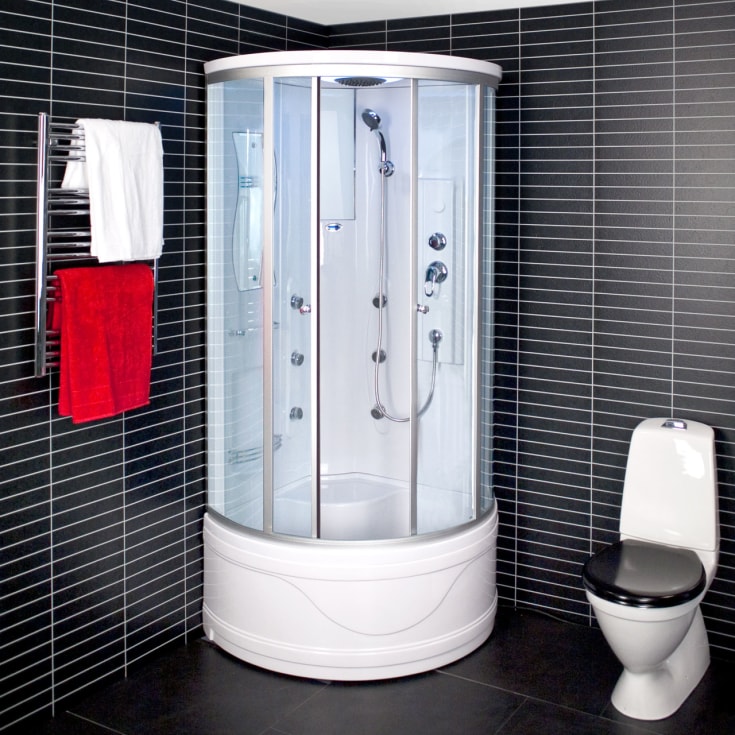 Arrow duschkabin 6004, massagedusch, takdusch,högt kar, klart glas