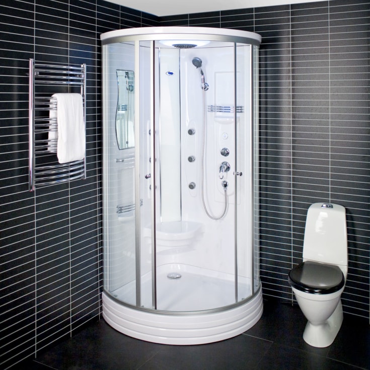 Arrow duschkabin 6015, massagedusch, takdusch, klart glas