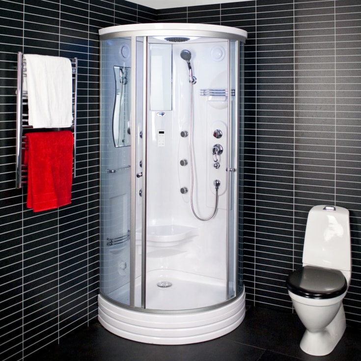 Arrow duschkabin 6106, ångbastu, massagedusch, takdusch, tonat glas