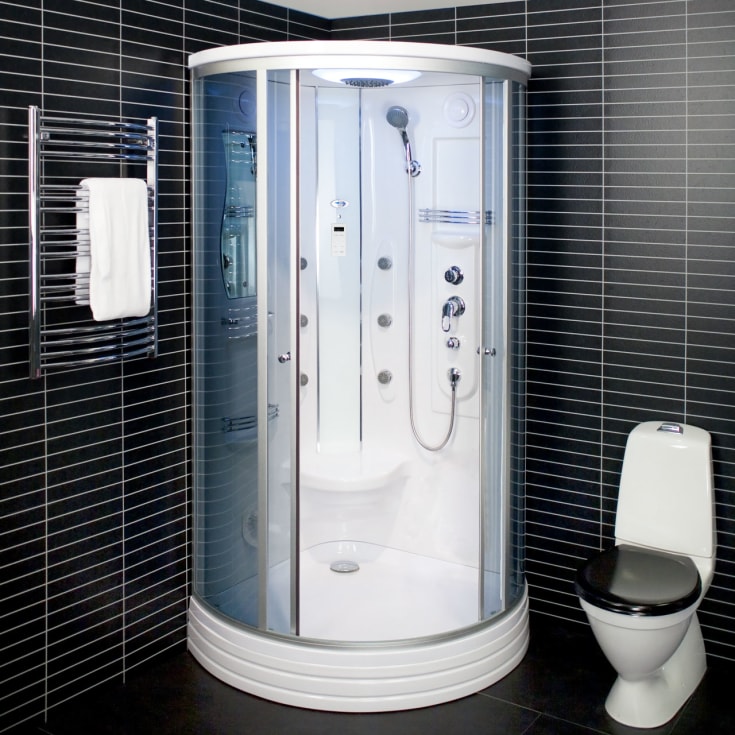 Arrow duschkabin 6116, ångbastu, massagedusch, takdusch, tonat glas
